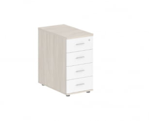 Тумба приставная с 4 ящиками-метабоксами Sigma SG.522.OL.WH.M Дуб светлый Белый