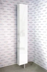 Шкаф в белом глянцевом стекле Лупо Шелф (левый) Венге