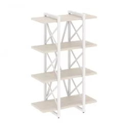 Стеллаж на регулируемых опорах - 4 полки LOFT VR.L-MST.O-4.4V Металл белый Денвер светлый