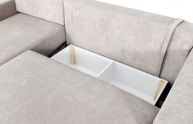 Серый диван из велюра Бостон Стандарт Бежево-темно-серый