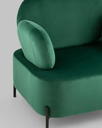 Кресло Кэнди с подлокотниками велюр Зеленый