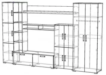 Гостиная Атлантида 5 Венге Дуб молочный