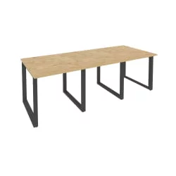 Стол переговорный (3 столешницы) ОНИКС О.МО-ПРГ-3.0 Тиквуд Светлый/Антрацит / ONIX O.MO-PRG-3.0