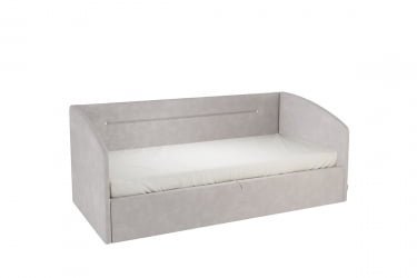 Односпальная кровать с подъемным механизмом Альба (Софа) КМ.S-16 галька (велюр)