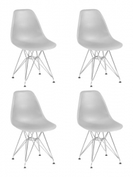 Стул обеденный ДОБРИН ДСР (ножки хром, цвет светло-серый (ГР-01)) 4 шт / DOBRIN DSR (GR-01))