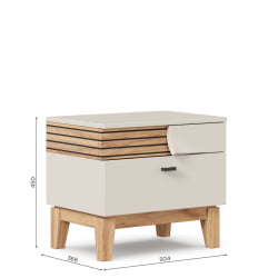 Тумба прикроватная правая Нильс ЛД 423.030.000 Кашемир/Дуб Тортуга