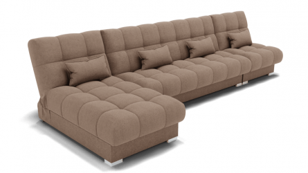 Диван Фиеста-3 угол левый/правый (ЗР) Цвет фасада: Светло коричневый; Тип: Левый/правый; Материал фасада: Металл/Велюр