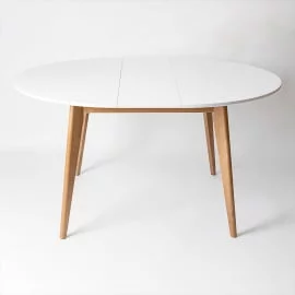 Стол обеденный Орион Plus 100x100 Морилка Орех Эмаль белая