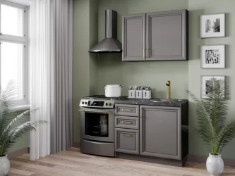 Шкаф для посуды 600 с 4 дверями Джелатто ЛД 241.470.000.157 Черный Оникс серый