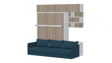 Белый диван Лайт К 1600 с полкой Белый Дуб Сонома Либерти 38