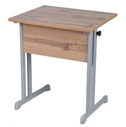 Парта одноместная прямые углы (рост 6) Серый/Металл Серый
