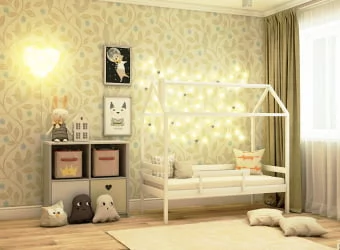 Кровать-домик RooRoom кд-1 с бортиком Белый