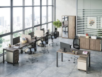 Бенч-система две столешницы New Line NLN36318334 Дуб шамони темный