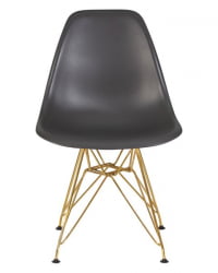 Стул обеденный ДОБРИН ДСР (ножки золотые, цвет тёмно-серый (ГР-04)) 4 шт / DOBRIN DSR (GR-04))