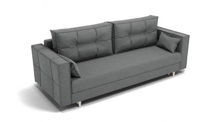 Диван Консул-1 НПБ (ЗР) Цвет фасада: Светло серый; Тип: Прямой; Материал фасада: Металл/Велюр