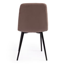 Стул CHILLY MAX Велюр/металл , 45 х 54 х 90 см , серо-бежевый 08/черный