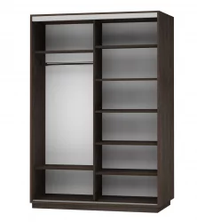 Шкаф-купе с зеркальными дверьми Экспресс Дуо Медиум 1600х2400х Венге / 1600х2400h