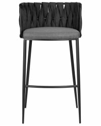 Стул барный ДОБРИН АМЕЛИА (серая ткань (Ф-48), темно-серый винтажный ПУ (МФ-12)) / DOBRIN AMELIA (F-48), PU (MF-12))
