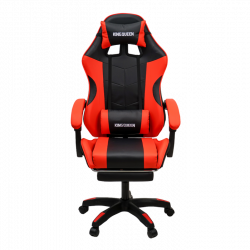 Геймерское кресло 1209-1 KINGQUEEN, цвет черный/красный, 1209-1-black-red-mass