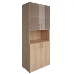 Шкаф книжный со стеклом без топа YALTA LT-ST 1.4	Снежная Патина