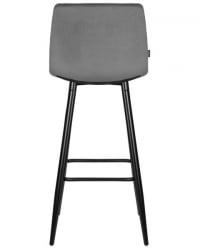 Стул барный ДОБРИН НИCОЛЕ (черные матовые ножки, темно-серый велюр (108-91)) 2 шт / DOBRIN NICOLE