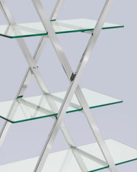 Стеллаж Гейт прозрачное стекло сталь Серебро