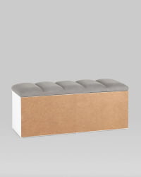 Обувница Хольст 2 белая велюр Серый