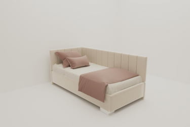 Детская кровать 190 90 ТЕРРА С ОРТОПЕДИЧЕСКИМ ОСНОВАНИЕМ (БЕРХОУСЕ) Цвет фасада: Кремовый; Материал фасада: Металл/Велюр; Спальное место: 900х1900 / (BERHOUSE)