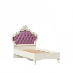 Кровать односпальная 900 с мягким изголовьем Маркиза ЛД 517.065.000 Алебастр Сиреневый