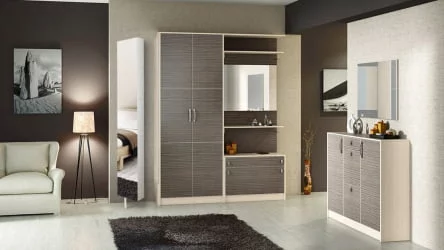 Поворотный зеркальный шкаф Lupo Белый