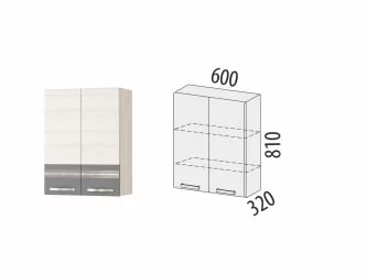Шкаф кухонный Графит 74.06 Сосна Астрид /Ваниль/Графит