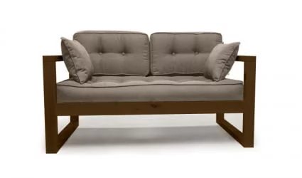 Диван для балкона двухместный DEmoku Д-2 бежевый_темный дуб