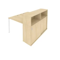 Рабочая станция с опорным шкафом-купе Метал Сйстем БП.РС-СШК-2.1 Акация/Белый / Metal System