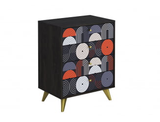 Комод Фьюжн КМ-001 АРТ  Угольный камень/VINIL