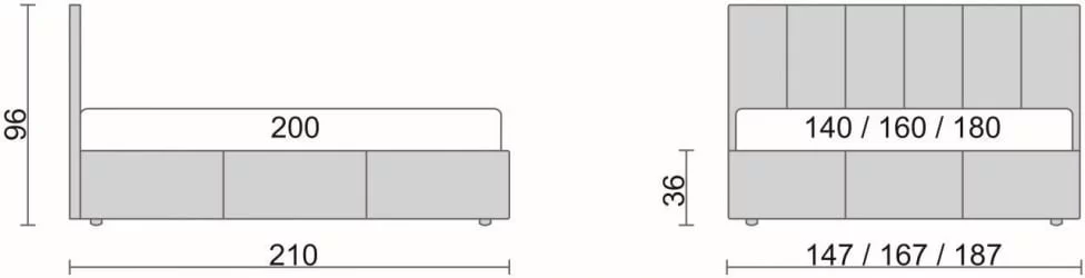 Кровать с мягким изголовьем Коричневый