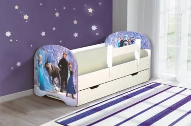 Кровать детская с фотопечатью с 1 ящиком 800*1600 Холодное сердце