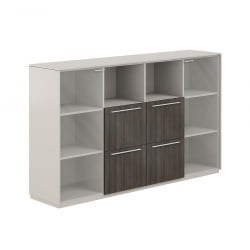 Шкаф средний с ящиками Атлас НЗ-0306.ГС.БТ Серый камень Бренсон Трюфель / Atlas NZ-0306.GS.BT