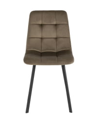 Комплект из четырех стульев Чиллй велюр коричневый ножки металл черные / Chilly