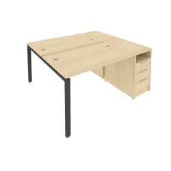 Рабочая станция с опорной тумбой Метал Сйстем Б.РС-СТП-2.2 Акация/Антрацит / Metal System