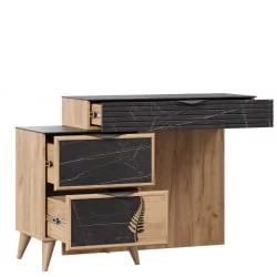 Стол туалетный Шелли ЛД 692.070.000 Дуб золотой Камень Пьетра чёрный