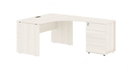 Стол эргономичный с тумбой правый ЕДИС ЕДCЕТ 1318 Р Ясень Траун Мокко / EDIS EDCET R