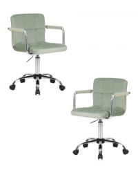 Офисное кресло для персонала ДОБРИН ТЕРРЙ (мятный велюр (МДЖ9-87)) 2 шт / DOBRIN TERRY (MJ9-87))