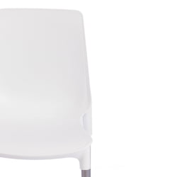 Стул GENIUS (mod 75) металл/пластик, 46x56x84cм, белый/ножки хром