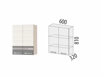 Шкаф кухонный Графит 74.06 Сосна Астрид /Ваниль/Графит