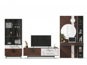 Набор мебели для гостиной Вилена №6 Серый/Орех/Монте белый