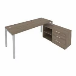 Рабочая станция на П-образном м/к с опорной тумбой правая Метал Сйстем Б.РС-СТС-2.5 Пр Вяз/Серый / Metal System