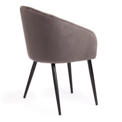 Кресло LA FONTAIN (mod. 004) вельвет/металл, 60 х 57 х 84 см , серый (HLR 24)/черный