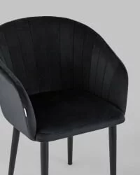 Стул с подлокотниками Нейтон велюр Черный