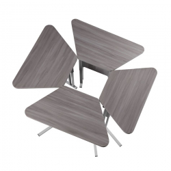 Парта одноместная трапециевидная столешница (рост 3-7) Дуб Вотан/Металл Серый