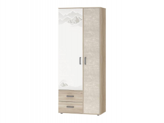 Детский шкаф для одежды Эверест 500.01 Дуб Кронберг/Белый шпон/Плаза Стоун